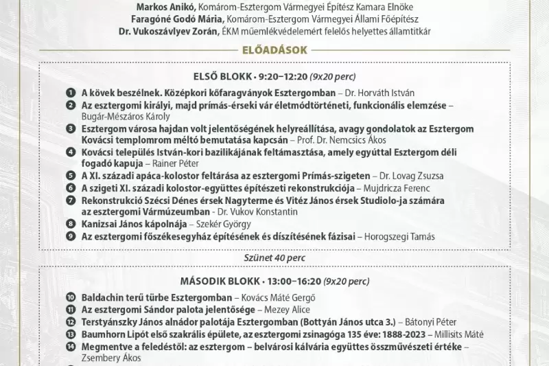 „SZEMELVÉNYEK ESZTERGOM ÉPÍTÉSZETI ÉRTÉKEIRŐL”