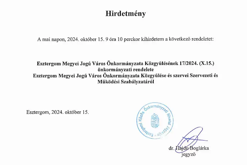 Hirdetmény