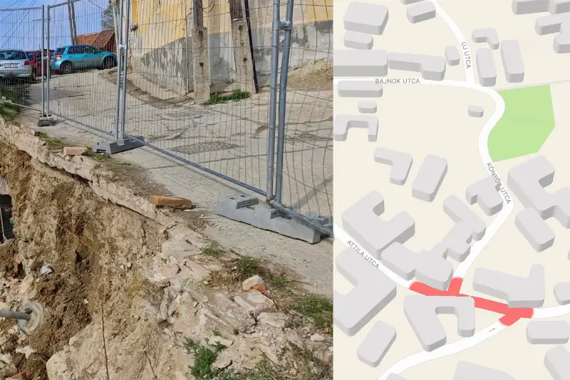 Partfalomlás az Attila utcában