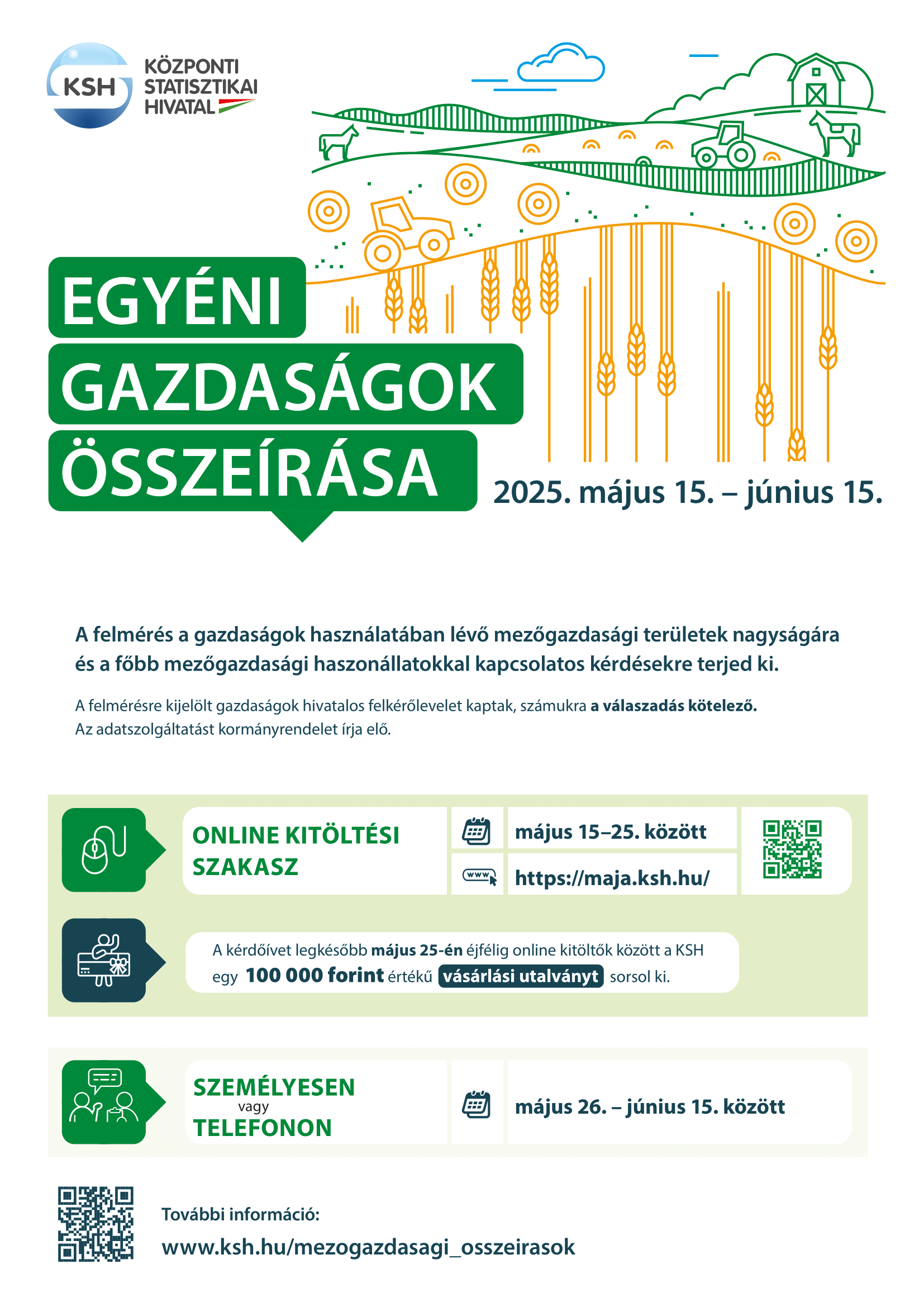 Tájékoztatás mezőgazdasági összeírásról