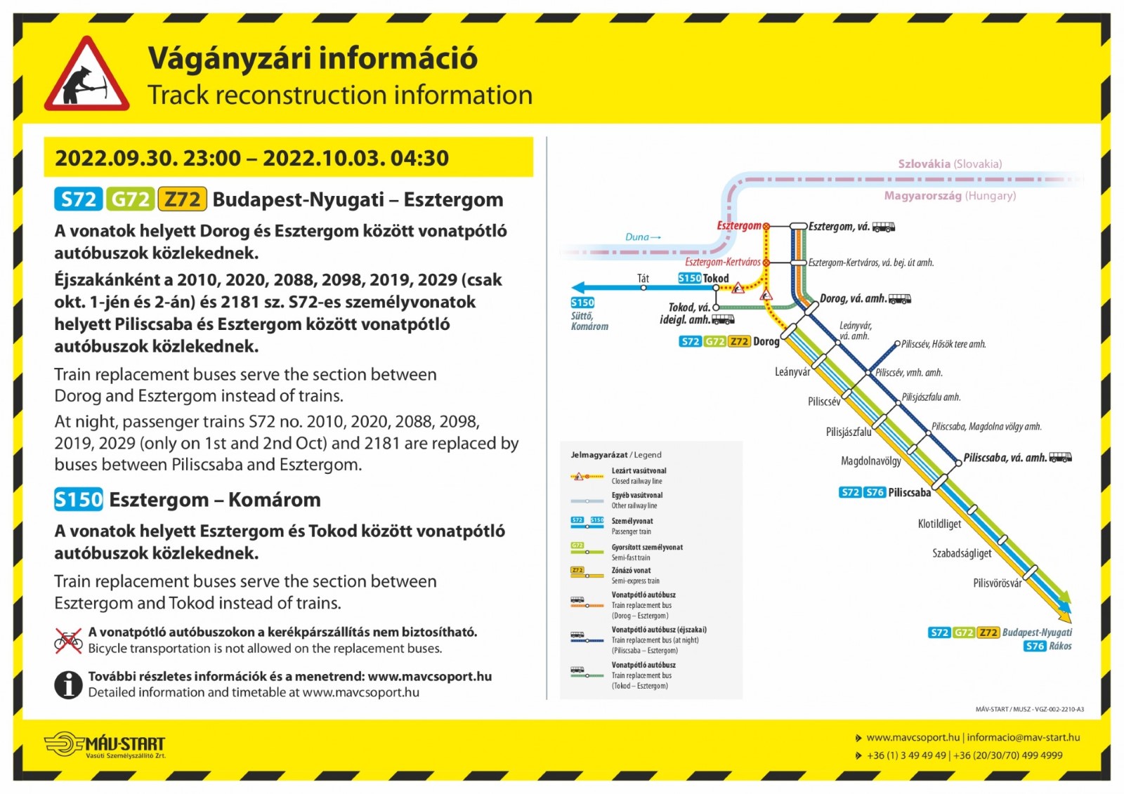 Vágányzári információk - MÁV