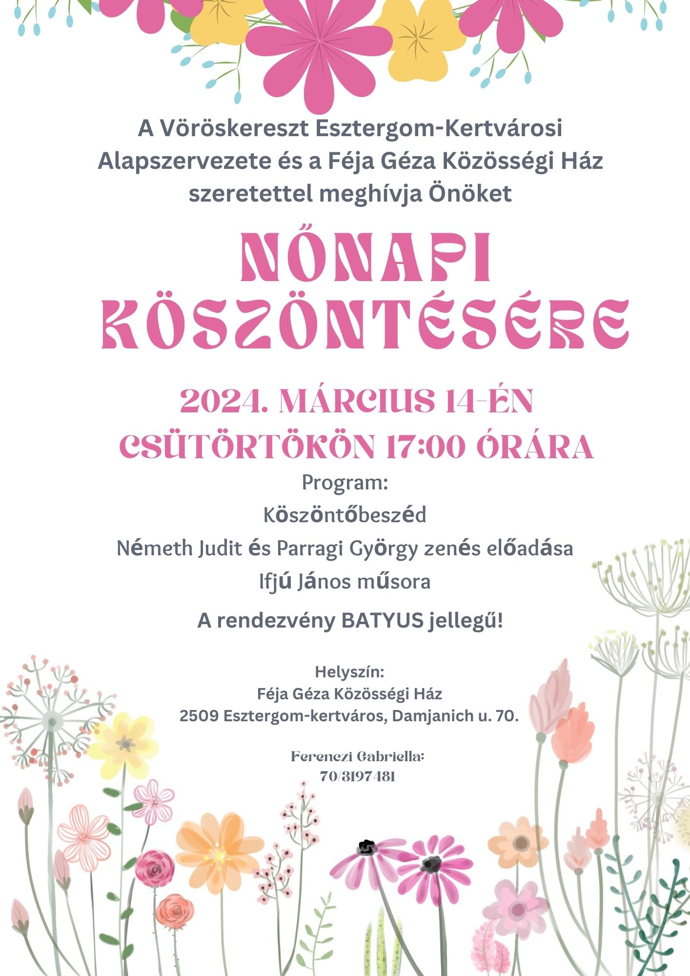 Nőnapi köszöntés a Féja Géza Közösségi Házban