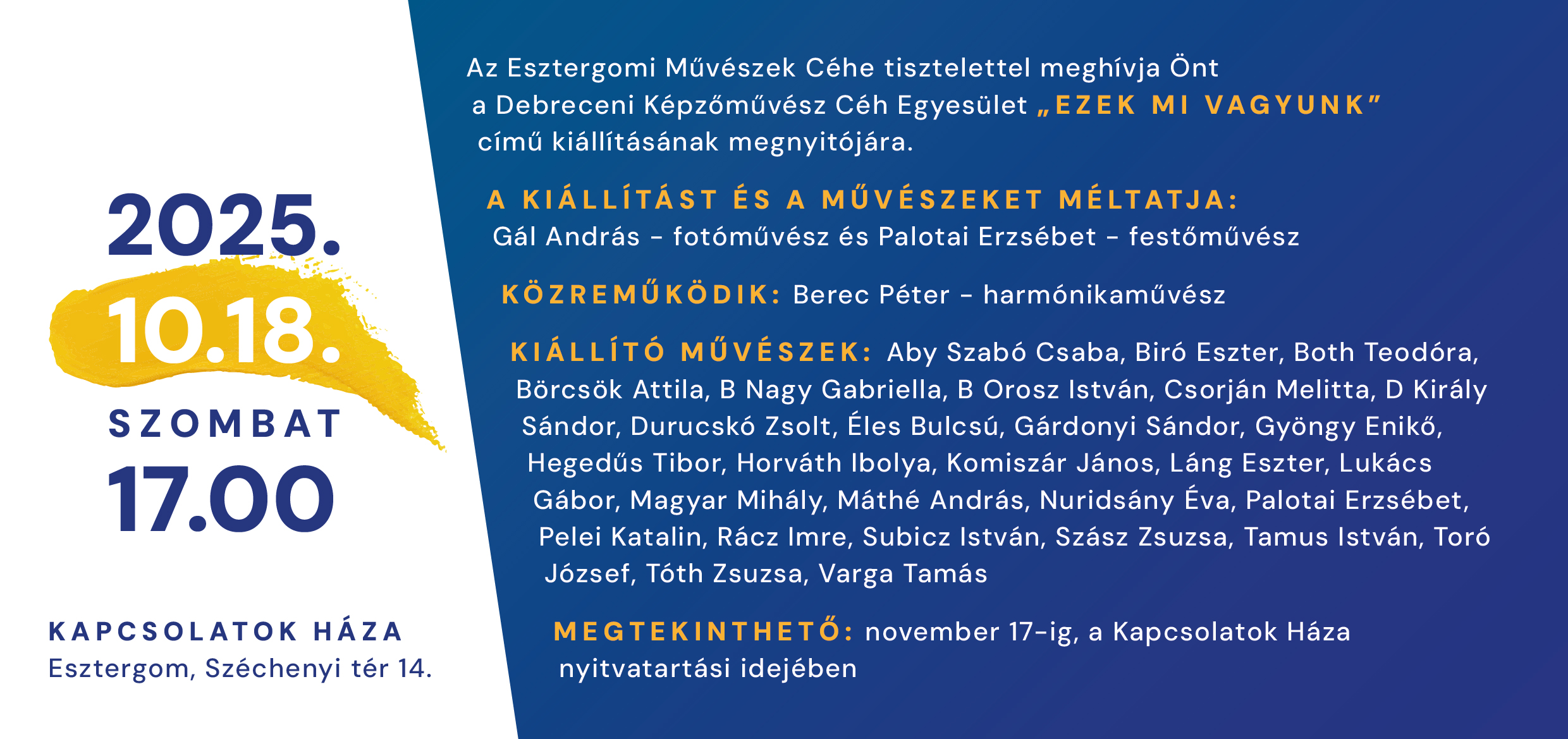 Ezek mi vagyunk - kiállításmegnyitó a Kapcsolatok Házában